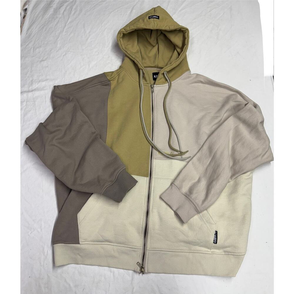 Ajobyajo hoodie full zipper Korean brand oversized one size patch color design